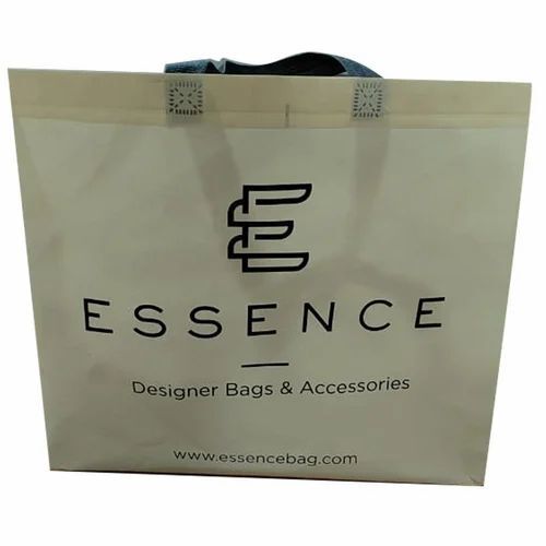 Off White Loop Handle Printed Non Woven Bag