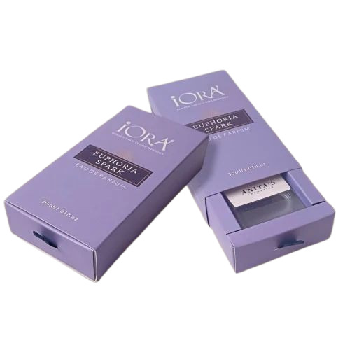 Purple Printed Paper Cosmetic Packaging Box