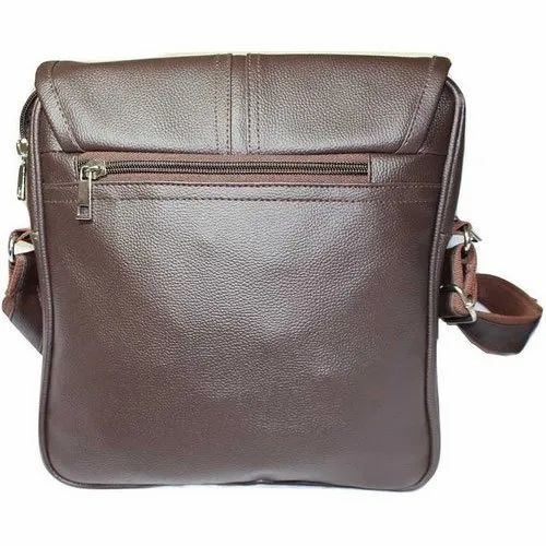 Solid Brown Men Sling Bag