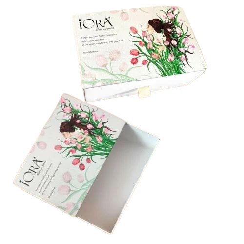 White Printed Paper Cosmetic Packaging Box