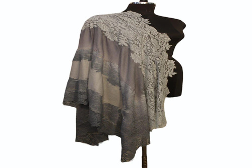 Womens Wool Double Color French Lace Shawls