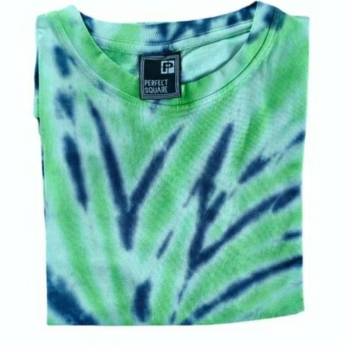 Designer Green Tie Dyed Men Cotton T Shirt