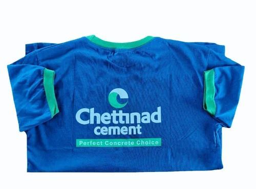 Blue Promotional Printed Men Cotton T Shirt