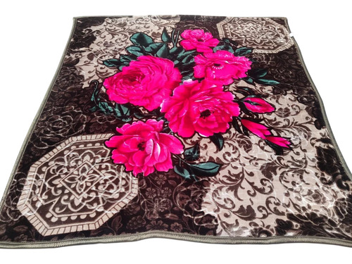 Floral Printed Double Layer Mink Blanket
