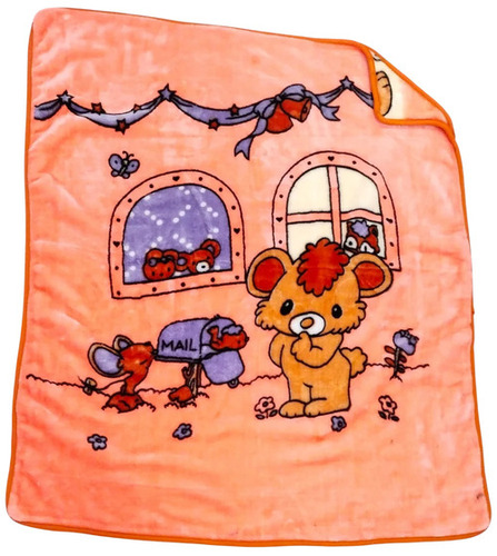 Peach Printed Baby Blanket
