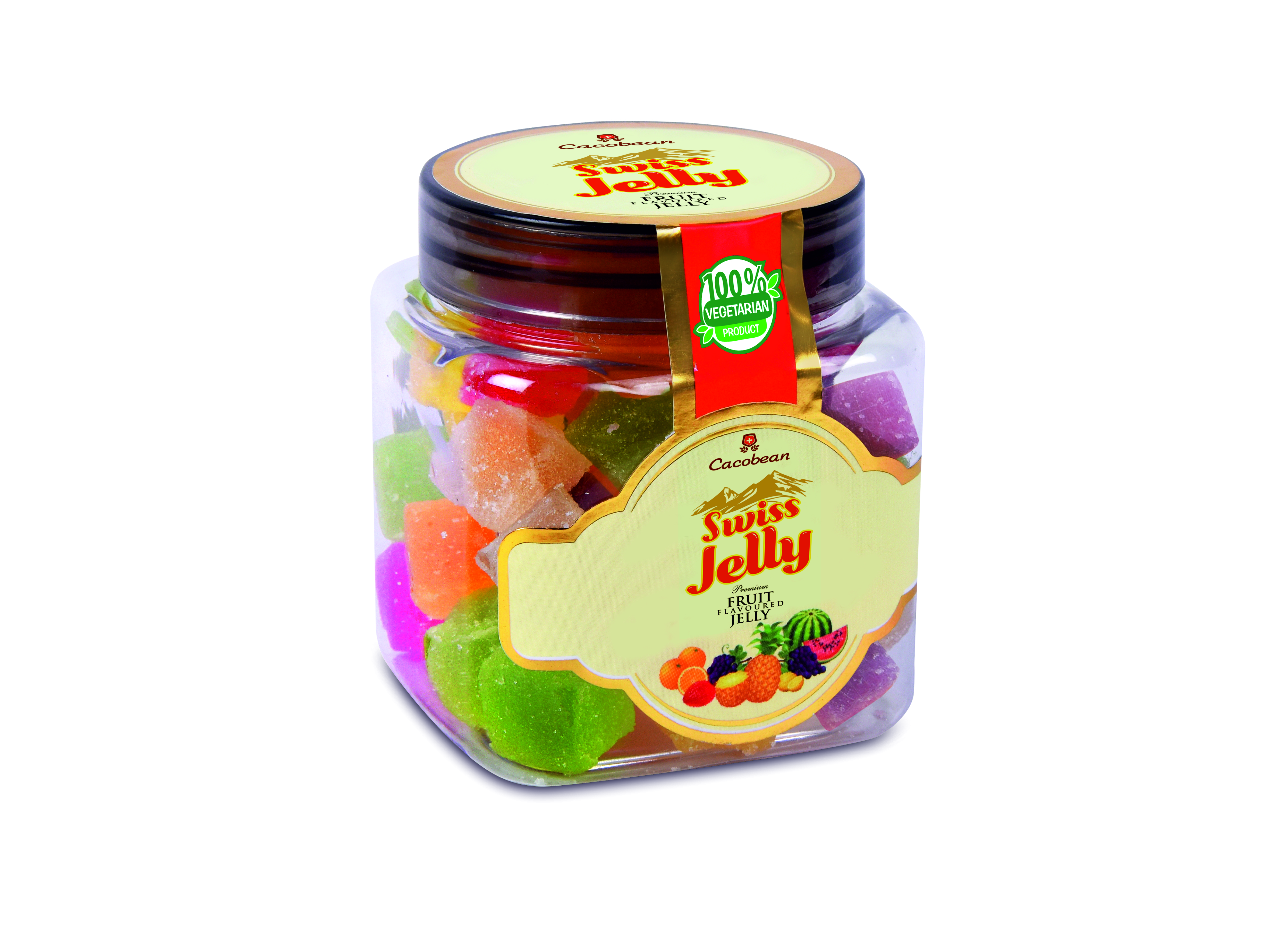 Swiss Jelly Bare Cubes 4g (jar-200g) Assorted -80pcs - Weight: 0.20 Grams (g)