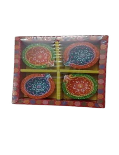 4 Color Coated Diya Set