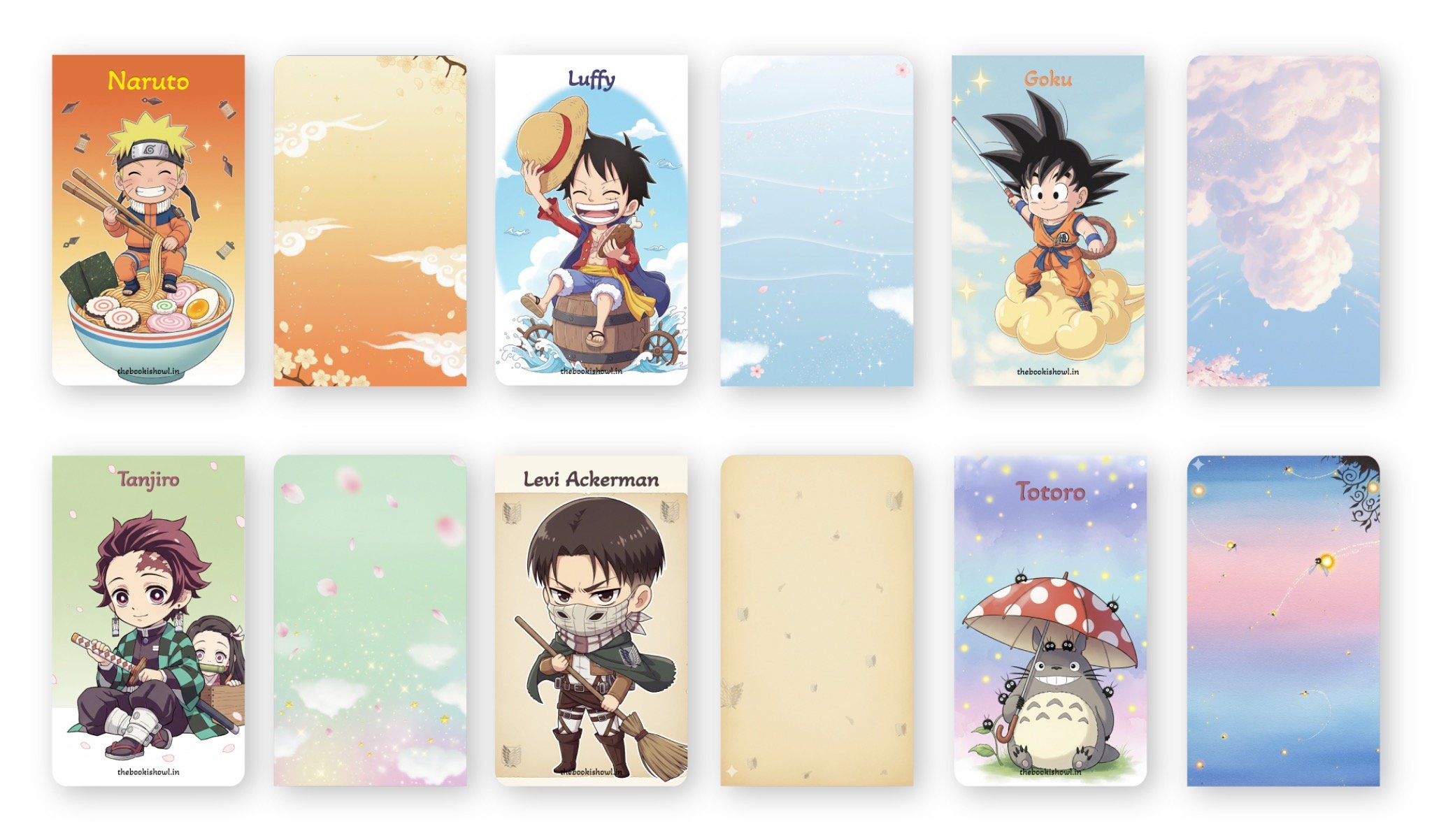 Anime Inspired Magnetic Bookmark Set Of 6 