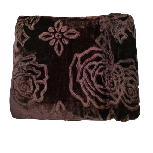 Brown Plain Embossed Mink Blankets