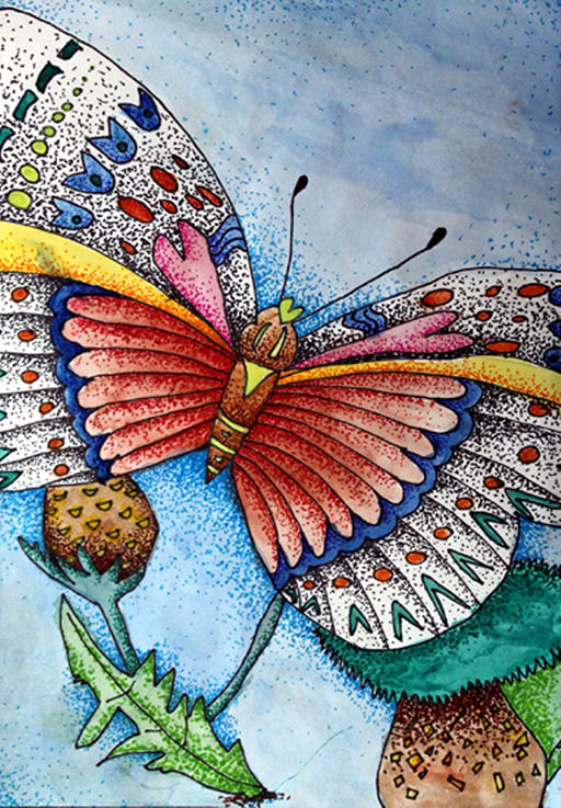 Butterfly Hand Paintings (Titlee-The Butterfly 2012 D 035)