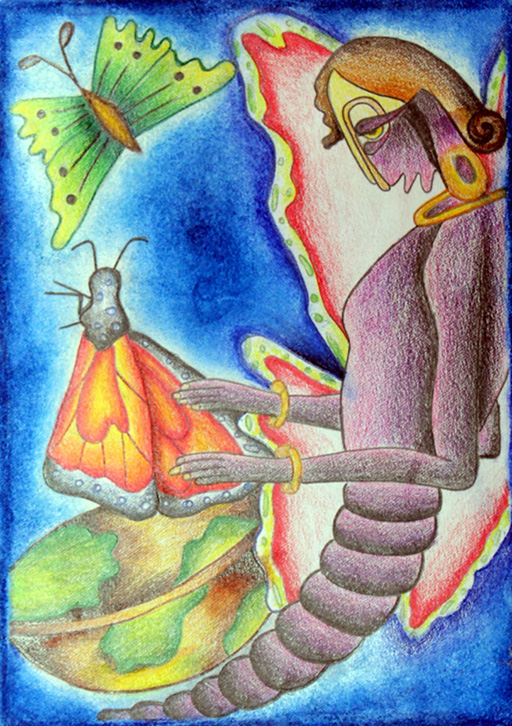 Butterfly Hand Painting - Color: Multicolor