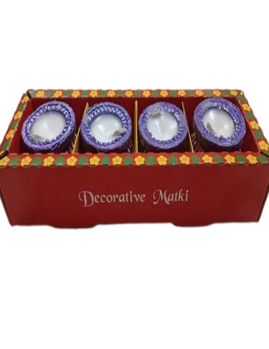 Clay Color Coated Diya Set