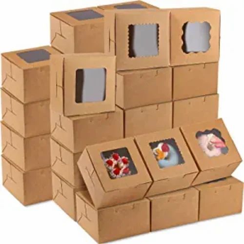 Kraft Paper Cup Cake Boxes