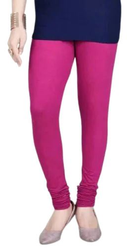 Ladies Pink Color Plain Leggings