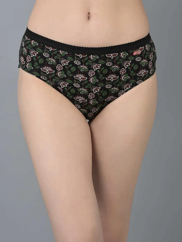 Ladies Printed Panty - Soft Cotton, Free Size, Mid Rise Waist | Comfortable Fit, Elastic Waistband, Stylish Print