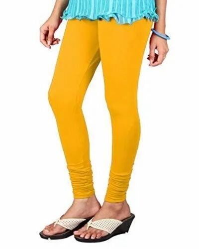 Ladies Yellow Color Plain Leggings