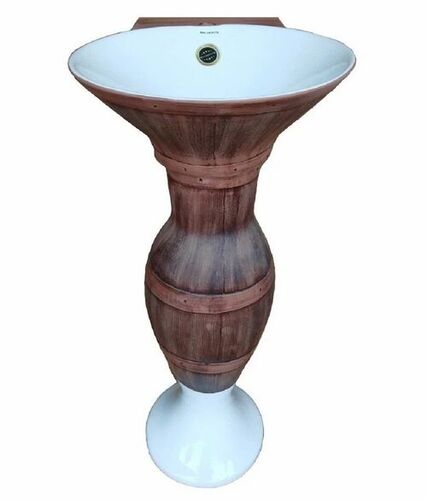 Printed Wooden Pedestal Wash Basin