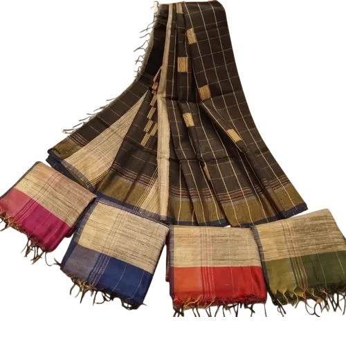 Black Linen Tissue Saree