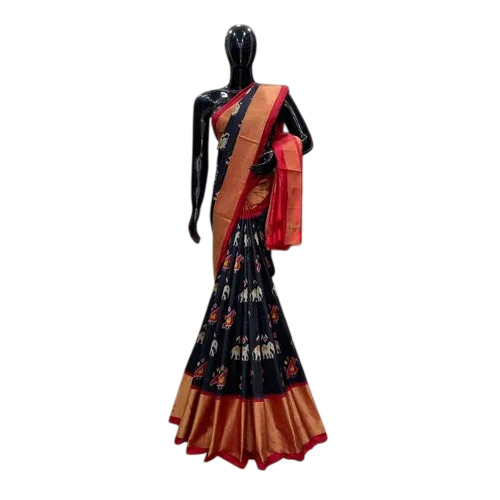 Black Pochampally Silk Saree