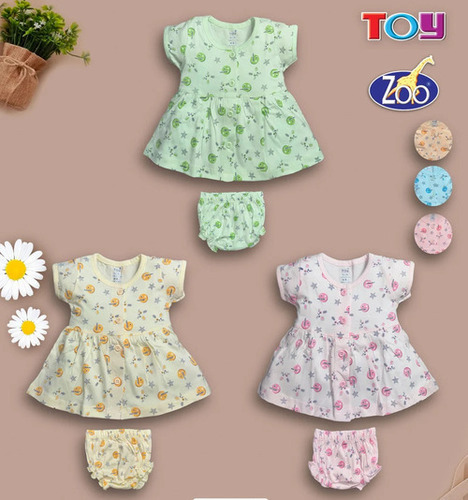 Cotton Fabric Multicolor Girls Infant Wear