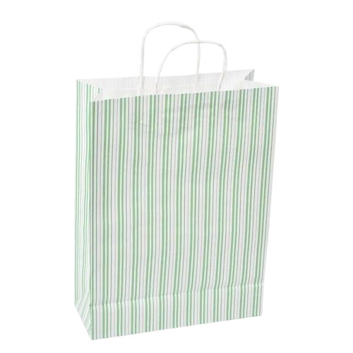 Green Stripped Paper Bag