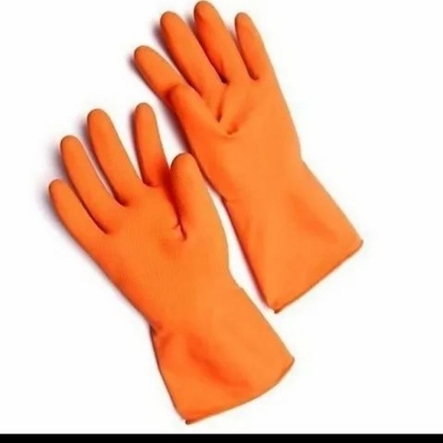 Orange Rubber Hand Gloves