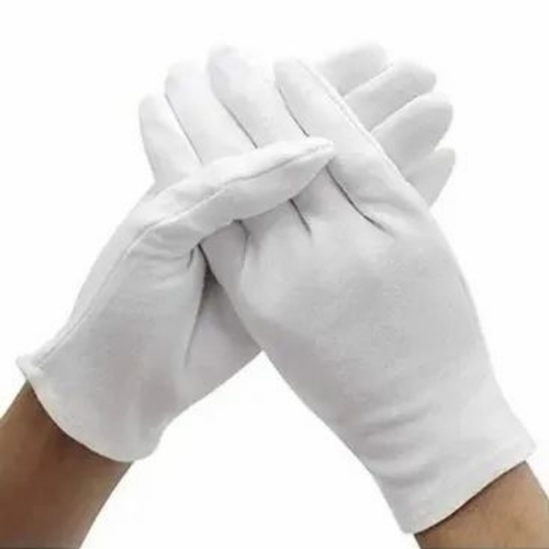 White Hosiery Hand Gloves