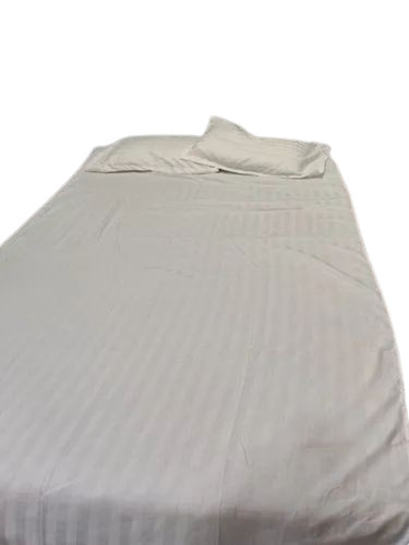 White Satin Striped Bedsheet Set