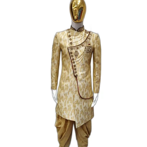 Golden Indo Western Groom Sherwani