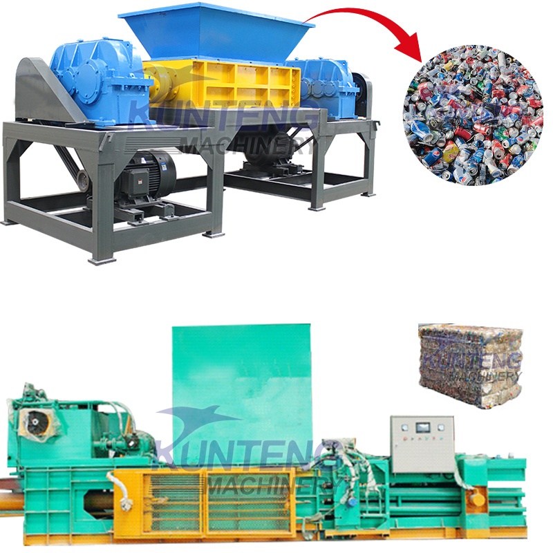 Industrial Waste Plastic Shredder And Hydraulic Garbage Baler - Automatic Grade: Automatic