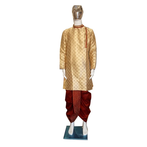 Men Silk Dhoti Kurta Set
