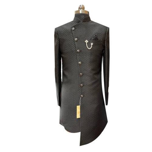 Mens Black Indo Western Sherwani