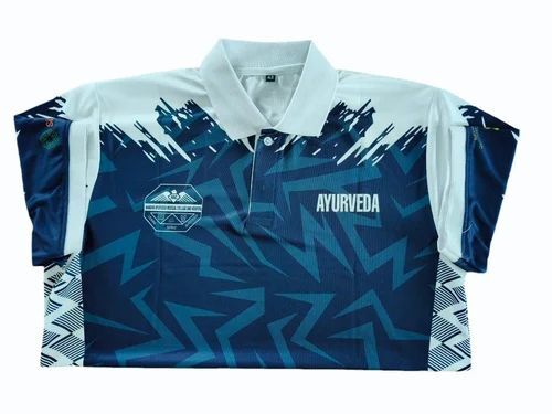 Navy Blue Men Polyester Sublimation T Shirt