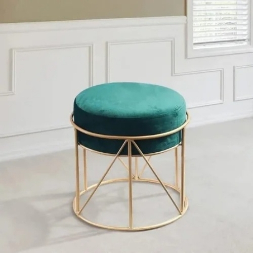 Persian green round ottoman