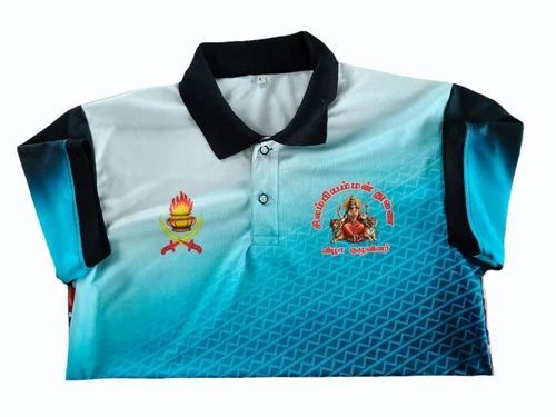 Sky Blue Men Polyester Sublimation T Shirt