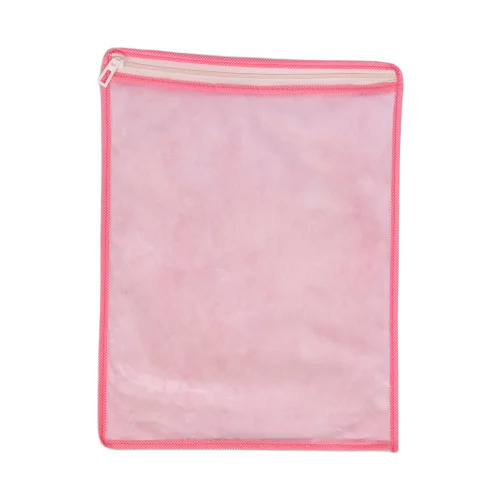 Transparent Pink Plain Pvc Non Woven Saree Packing Bags