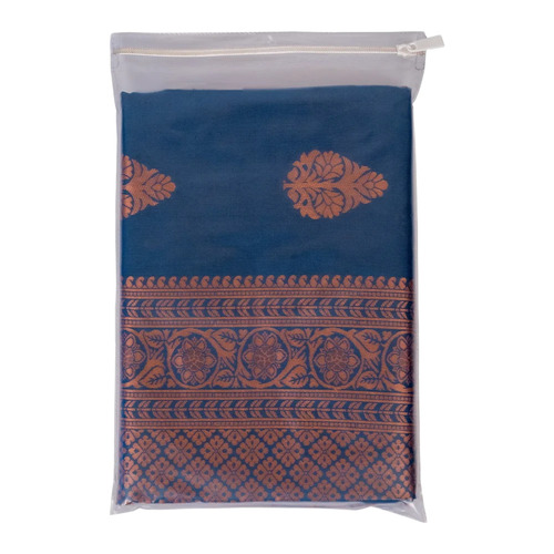 White Plain Pvc Non Woven Saree Packing Bags - Pvc Laminated, Transparent, Customizable Size, Zipper Closure | Reusable, Lightweight, Strong for Heavy Sarees