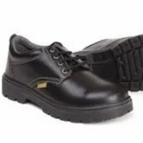 Industrial Jama Safety Shoes - Leather PU Upper, Black | Steel Toe, Slip Resistant, Shock Absorbent, Puncture Proof, Heat Resistant
