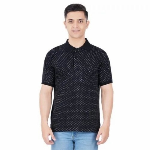 Men Black Polo T Shirt