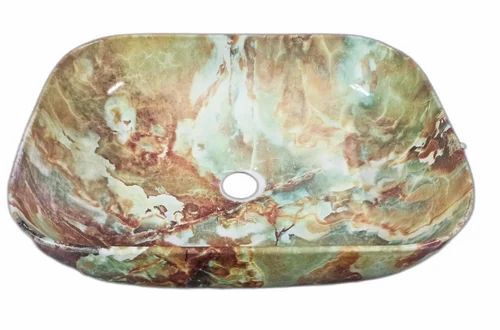 Texture Pattern Wash Basin - Ceramic, Various Sizes, Multicolor | Durable, Fine Finished, Eco-Friendly, Wall Mounted