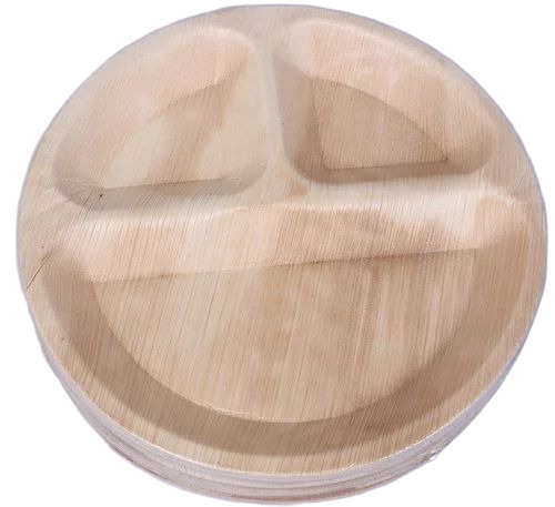 Three Compartment Areca Leaf Plate