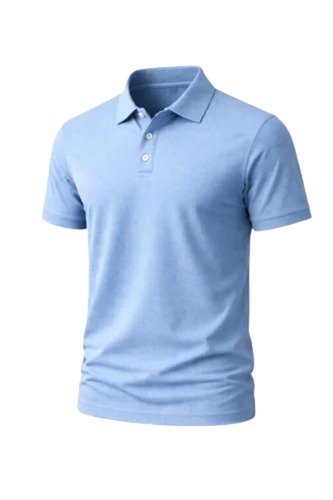 Blue Color Cotton Polo T Shirt