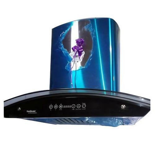 Blue Modular Kitchen Chimney