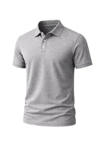 Grey Color Cotton Polo T Shirt
