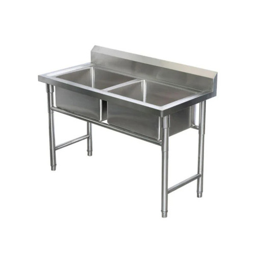 SS Commercial Double Sink Unit