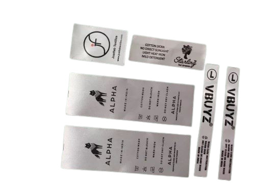 White Satin Printed Labels