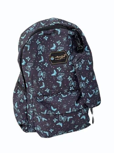 Black Butterfly Printed School Bag