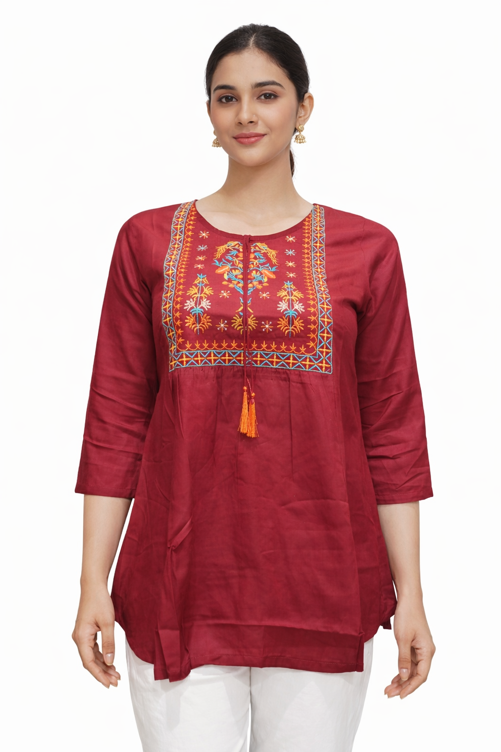 Womens Short Kurti /Frock - Color: Brown