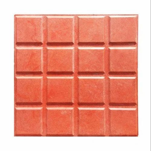 2 Feet Red Chequered Cement Tiles