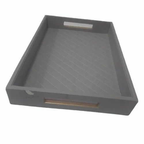 Plain Leather Two Tray Set